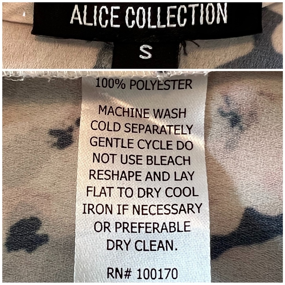 Alice Collection Floral Watercolor Chiffon Sleeveless Blouse White Pink Small S - Picture 4 of 13